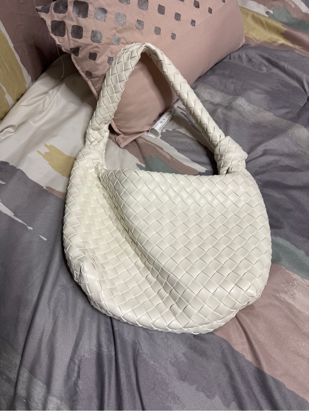 a new day White Braided Hobo Shoulder Bag